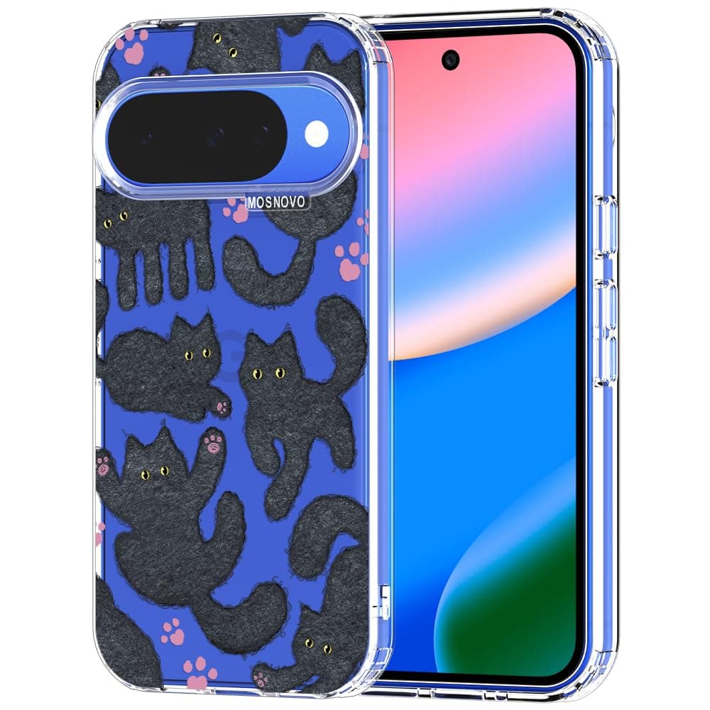 MOSNOVO Case for Google Pixel 9 & Pixel 9 Pro, [Buffertech 6.6ft Military-Grade Drop Protection] [Anti Peel Off Tech] Clear TPU Bumper Phone Case Cover Design - Eucalyptus — view 103