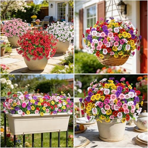 Ouddy Decor 24 Bundles Artificial Flowers for Outdoors, Fake Silk Flowers UV Resistant Faux Plastic Plants for Planters Vase Table Porch Patio Garden Spring Summer Indoor Outdoor Home Decor, Mixed — view 4