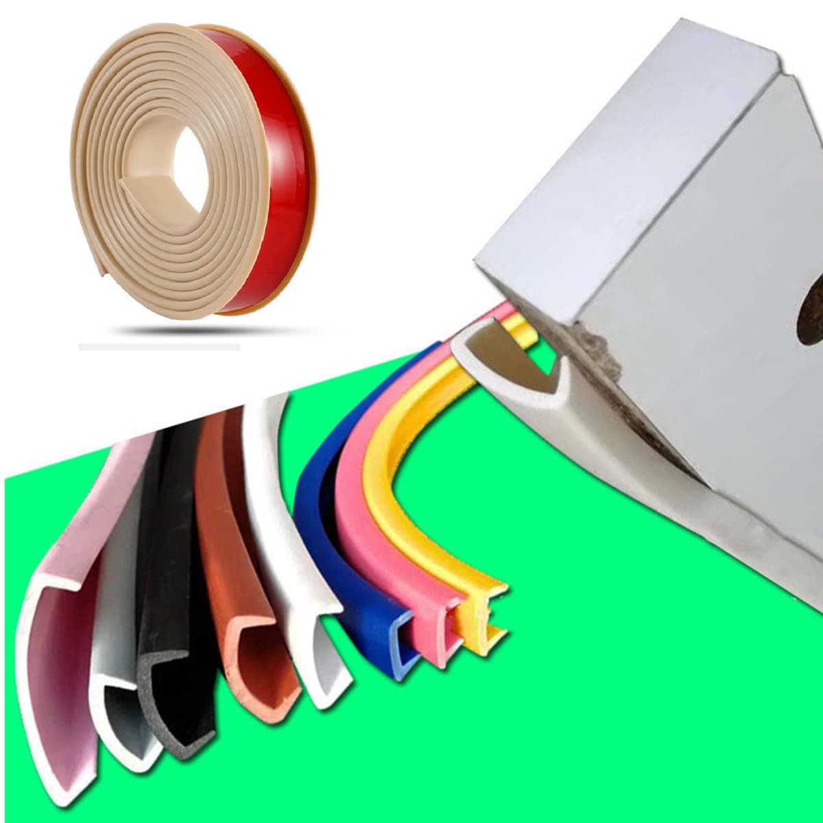 Cinta para Bordes de Muebles, Banda en U para Bordes de Muebles, Autoadhesiva de Bordes de Muebles, Bordes de Muebles,Cinta autoadhesiva de TPE ?para Esquinas y Bordes (3m×25mm,Caqui)