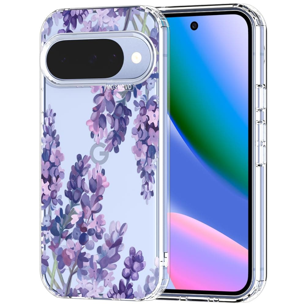 MOSNOVO Case for Google Pixel 9 & Pixel 9 Pro, [Buffertech 6.6ft Military-Grade Drop Protection] [Anti Peel Off Tech] Clear TPU Bumper Phone Case Cover Design - Eucalyptus — view 54