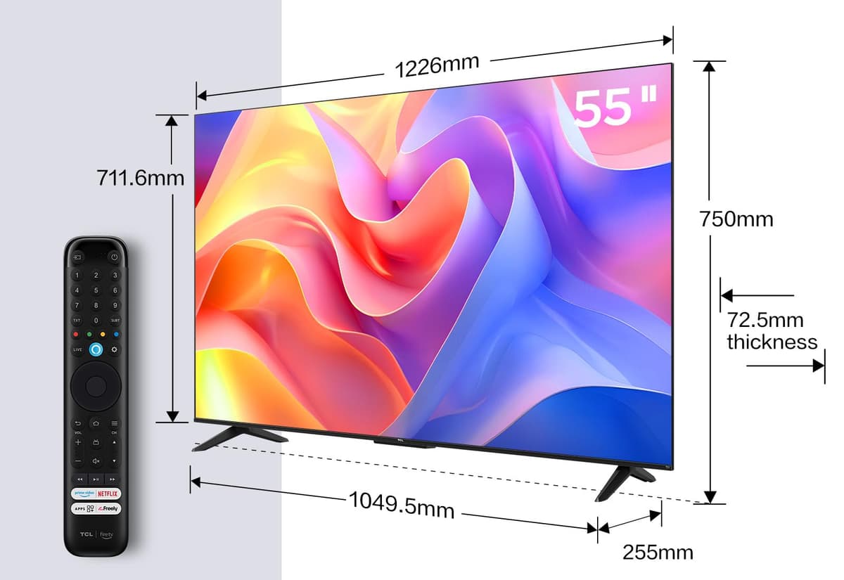 TCL 55PF650K 55-inch 4K Ultra HD, HDR TV, Smart LED Fire TV (Dolby Vision, Dolby Atmos, DTS, HDR 10, Alexa built-in, Airplay2, Miracast) — view 2