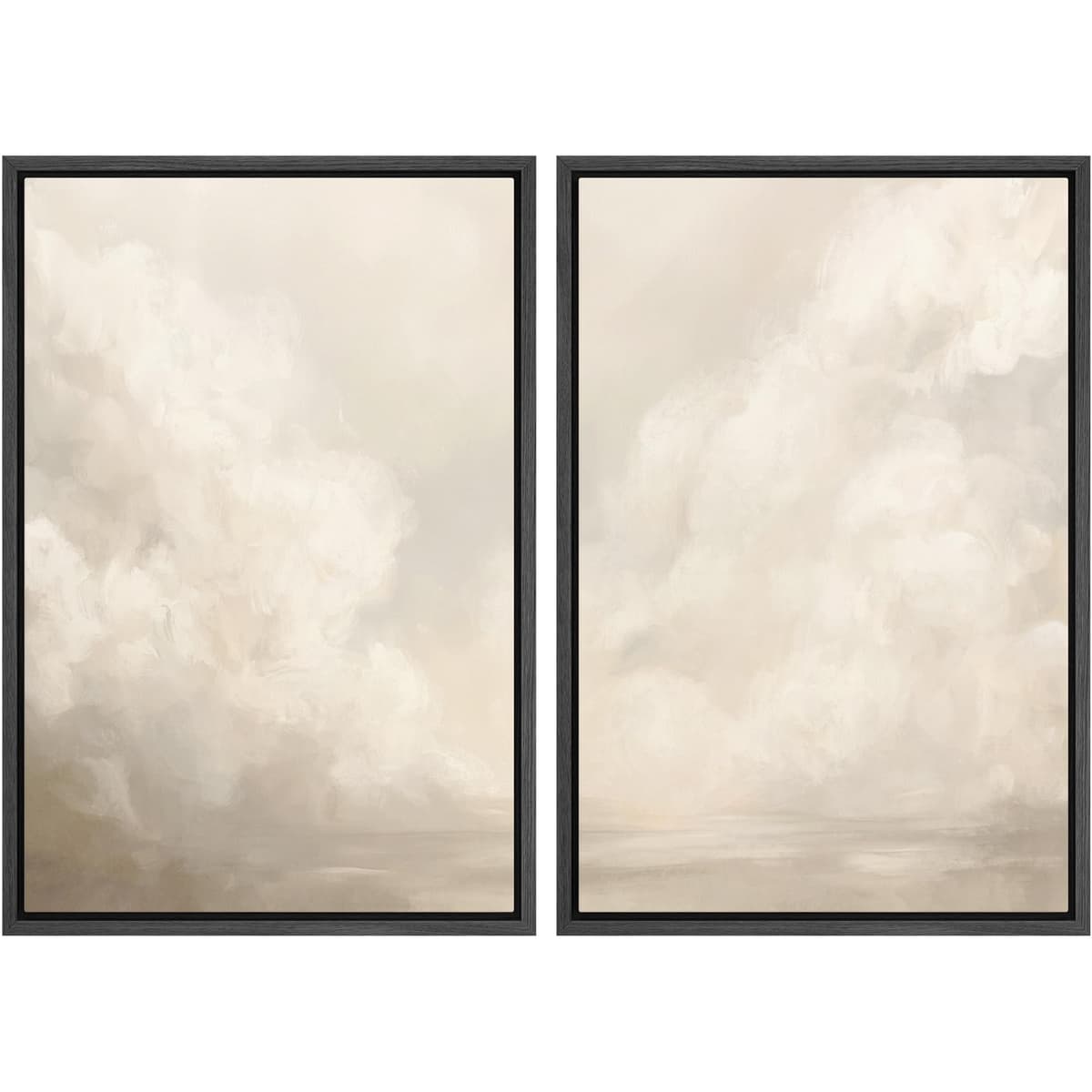 MUDECOR Framed Canvas Print Wall Art Monochromatic Gradient Abstract Minimalist Gray Illustrations Modern Art Decorative Bohemian Colorful Chic for Living Room, Bedroom, Office - 16"x24"x2 Black — view 101