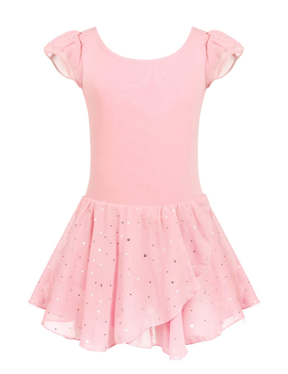 Trudge Ropa de Ballet para Niñas - Vestido Manga Corta de Algodón con Leotardo y Falda Tutú - Traje de Baile — view 7