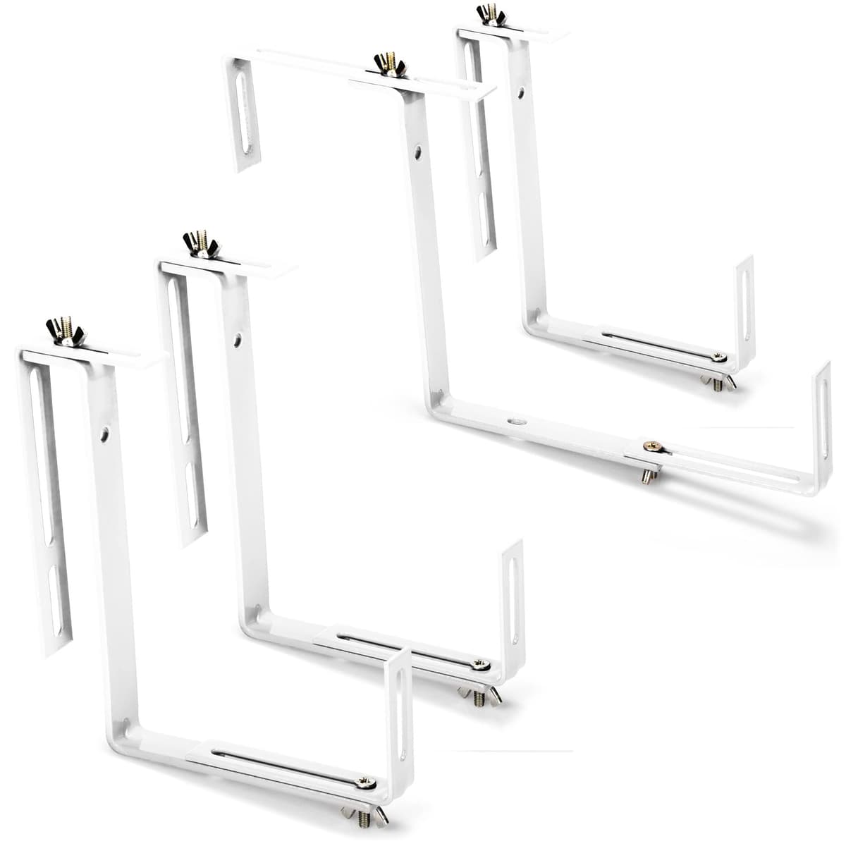 com-four® 4x Soporte de Maceteros para Parapetos y Barandas de Balcón - Soporte de Jardineras Universalmente Adecuado y Ajustable - Sin Perforar (04 piezas - antracita) — view 8
