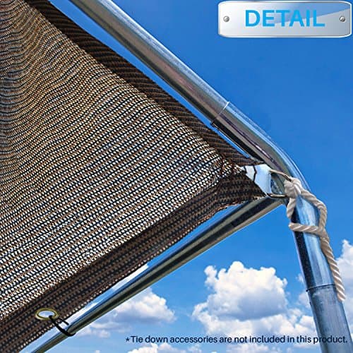Patio Paradise 15' x 30' Sun Shade Cloth with Grommets Rectangle Shade Sail Canopy Pergola Cover with Straight Edge, UV Block Fabric for Backyard Deck Outdoor Activities, Brown — view 5