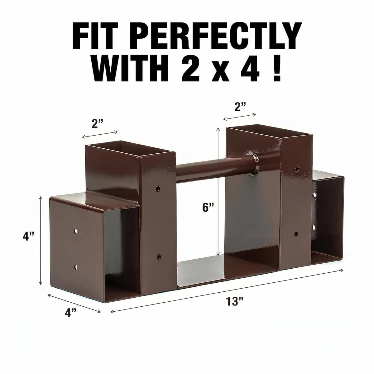 Heavy Duty Metal Firewood Rack Outdoor & Indoor Log Holder for Fireplace, Wood Storage Shelf with Drainage Holes, Rust Resistant Steel Firewood Stacker with Brackets, Steel Plates, Screws and Gloves — view 3