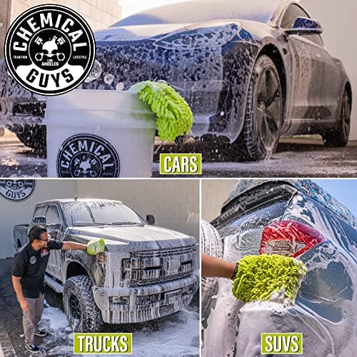 Chemical Guys Chenille Premium Scratch-Free Microfiber Wash Mitt for Car Washing - 2 Pack, Lime Green, Ultra-Soft Car Wash Gloves, Swirl-Free Finish, Safe for Trucks, SUVs, Motorcycles, and More — view 2