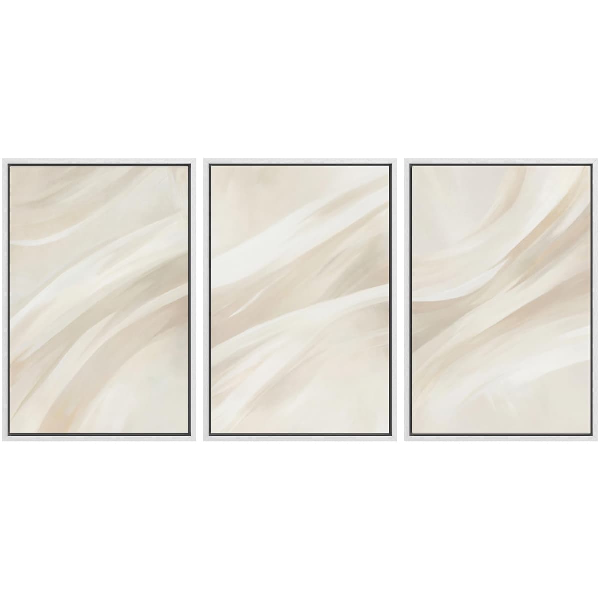 SIGNWIN Framed Canvas Print Wall Art Set Blue White Grunge Geometric Pattern Abstract Shapes Cozy Neutral Decorative Contemporary Minimal for Living Room, Bedroom, Office - 24"x36"x3 Natural — view 97
