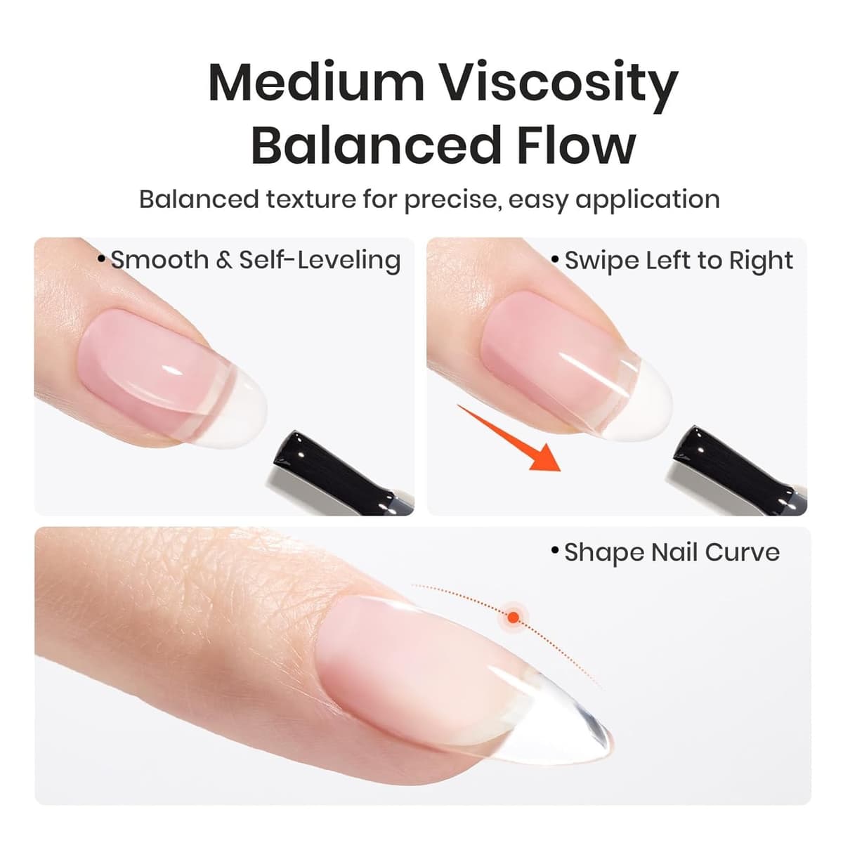 beetles Gel Polish 7 in 1 Clear Builder Nail Gel Set, 2Pcs 15ml Building Gel for Nail Apex Brush in Strengthener Hard Gel Extension Nail Gel in a Bottle, Led Nail Lamp Gel Rhinestone Nail Glue Gel — view 3