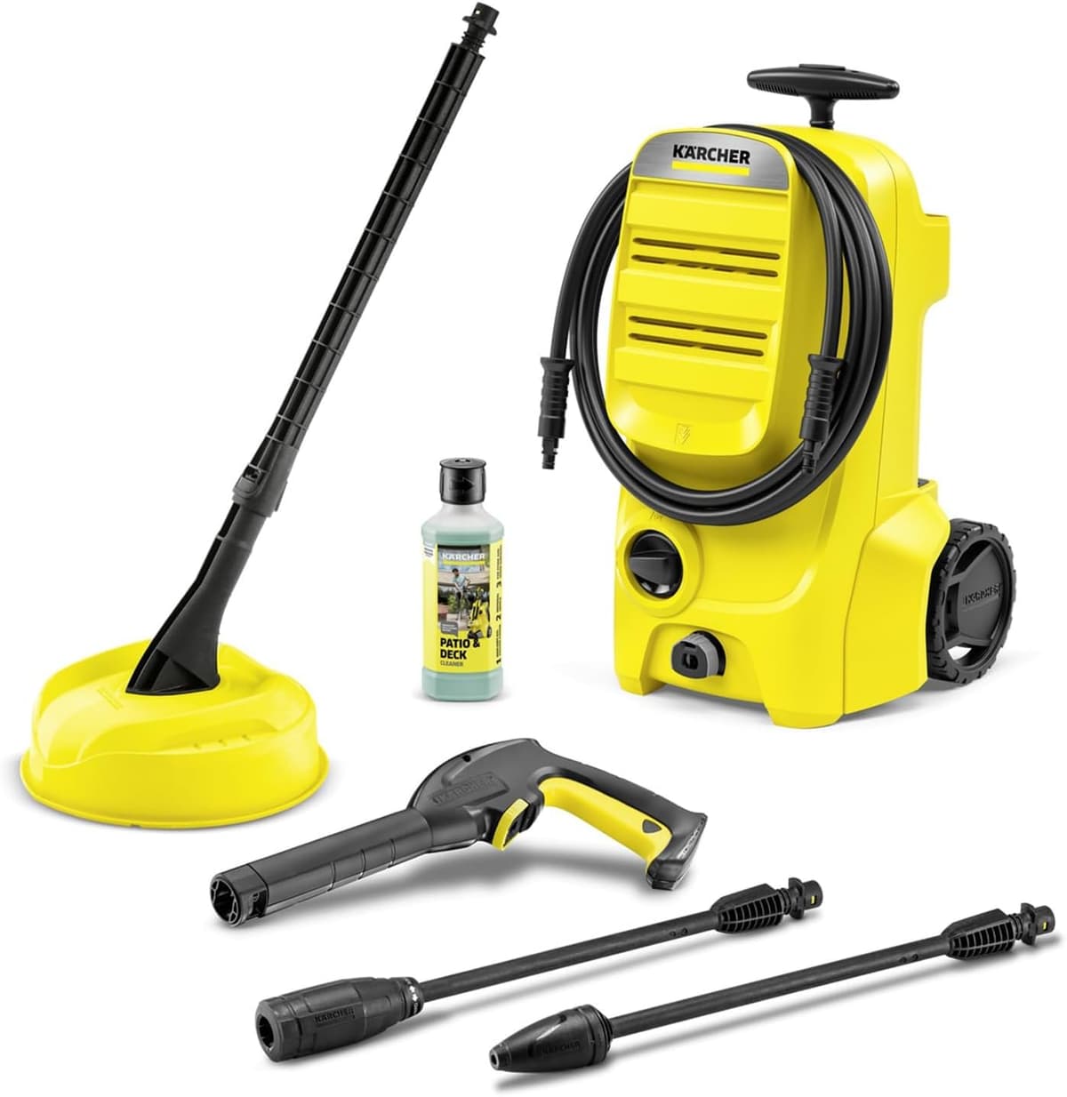 Kärcher K 3 Classic Home pressure washer, pressure: max. 120 bar, flow rate: 380 l/h, area: 25 m²/h, water filter, weight: 4.2 kg, high-pressure hose and gun, dirt blaster, spray lance, Home Kit