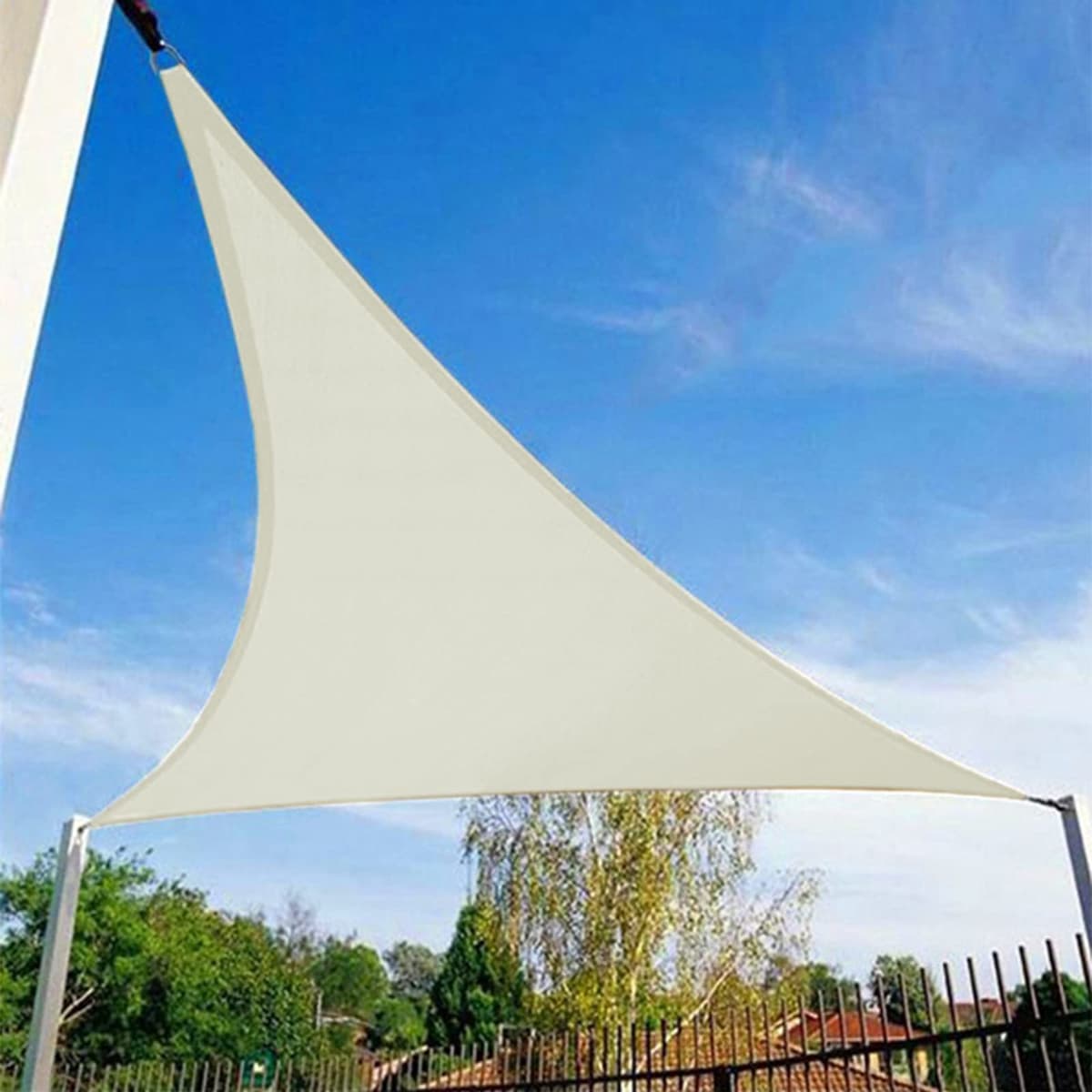 HAIKUS Toldo Vela de Sombra Impermeable Rectangular 4x5m Protección UV PES, Toldos para Patio Exterior Jardín Terraza - Gris — view 22