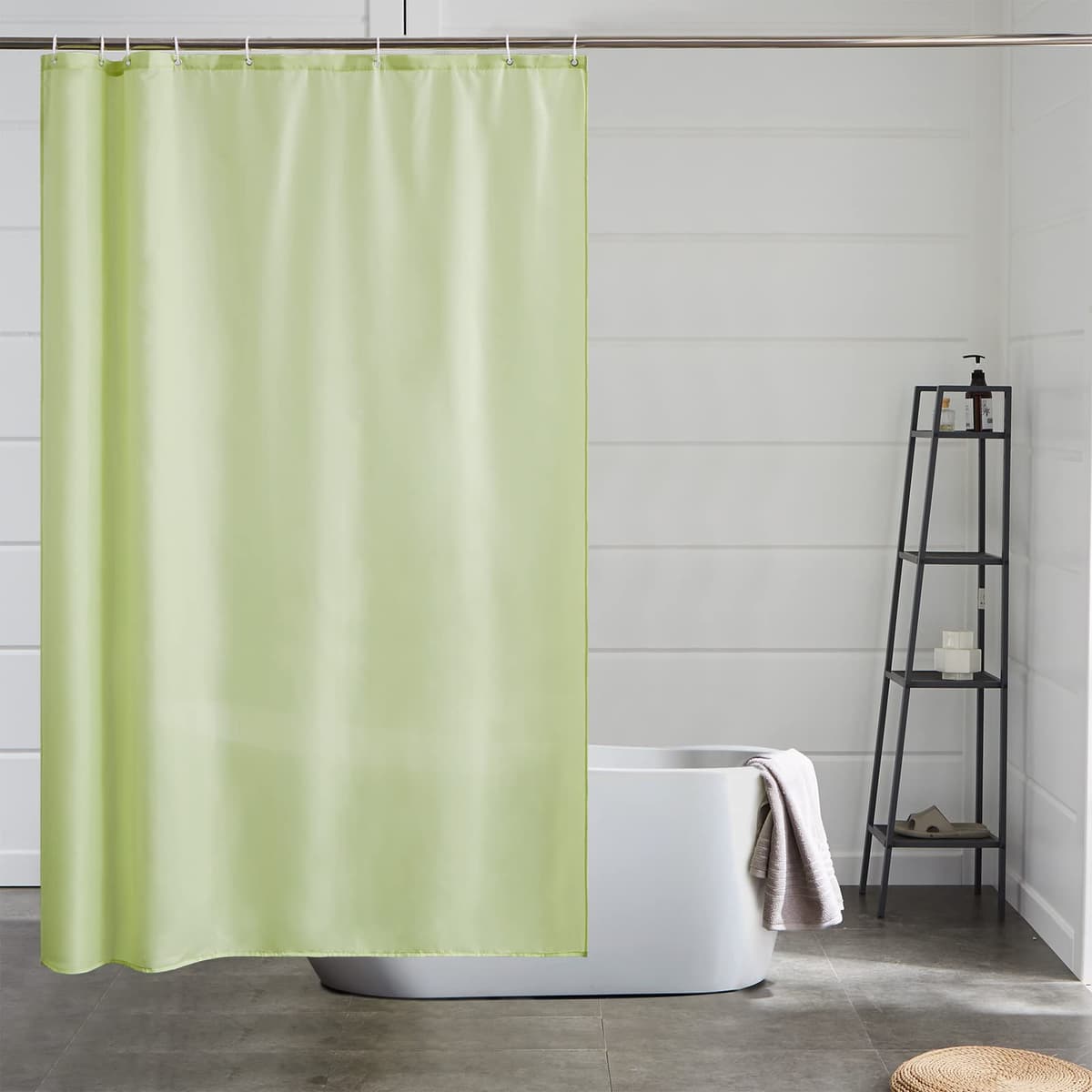 Furlinic Navy Shower Curtain Anti Mould Resistant Waterproof Bathroom Curtains Washable Polyester Fabric 90x180cm with Weight Tape for Bath Wet Room 35x72 Inch. — view 57
