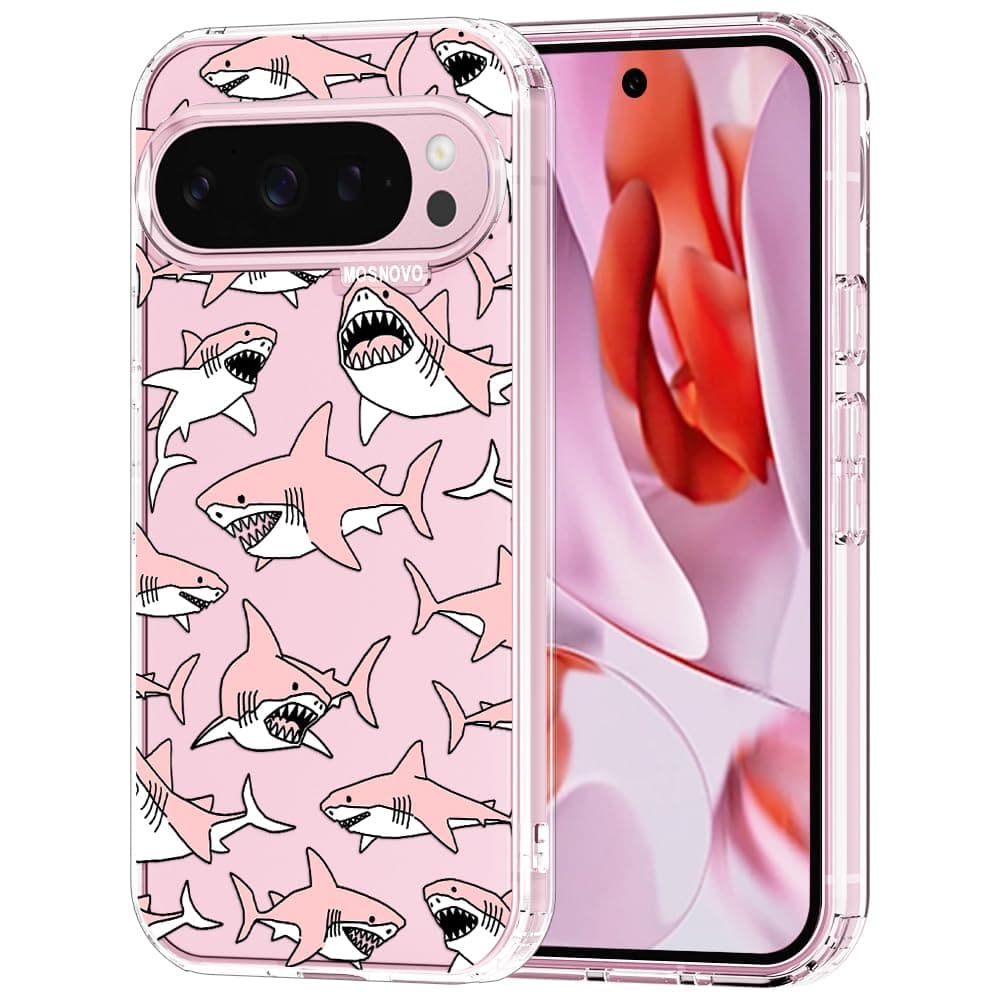 MOSNOVO Case for Google Pixel 9 & Pixel 9 Pro, [Buffertech 6.6ft Military-Grade Drop Protection] [Anti Peel Off Tech] Clear TPU Bumper Phone Case Cover Design - Eucalyptus — view 92