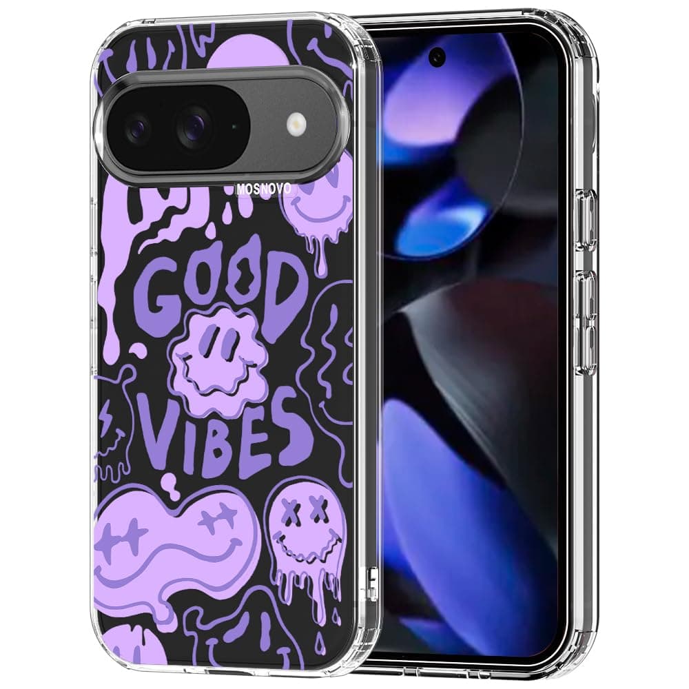 MOSNOVO Case for Google Pixel 9 & Pixel 9 Pro, [Buffertech 6.6ft Military-Grade Drop Protection] [Anti Peel Off Tech] Clear TPU Bumper Phone Case Cover Design - Eucalyptus — view 142