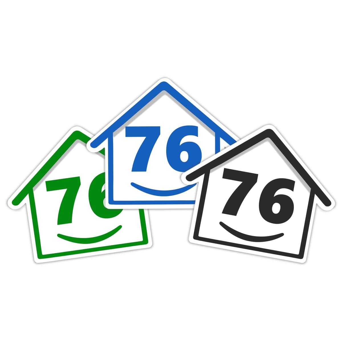 3 x Bin Numbers for Wheelie Bins, 1-99, 15cm ‘Happy House’ Colour Design Dustbin Stickers, Easy Application Stick On Number Stickers - Weatherproof Self Adhesive Vinyl – Blue, Black and Green (1) — view 54