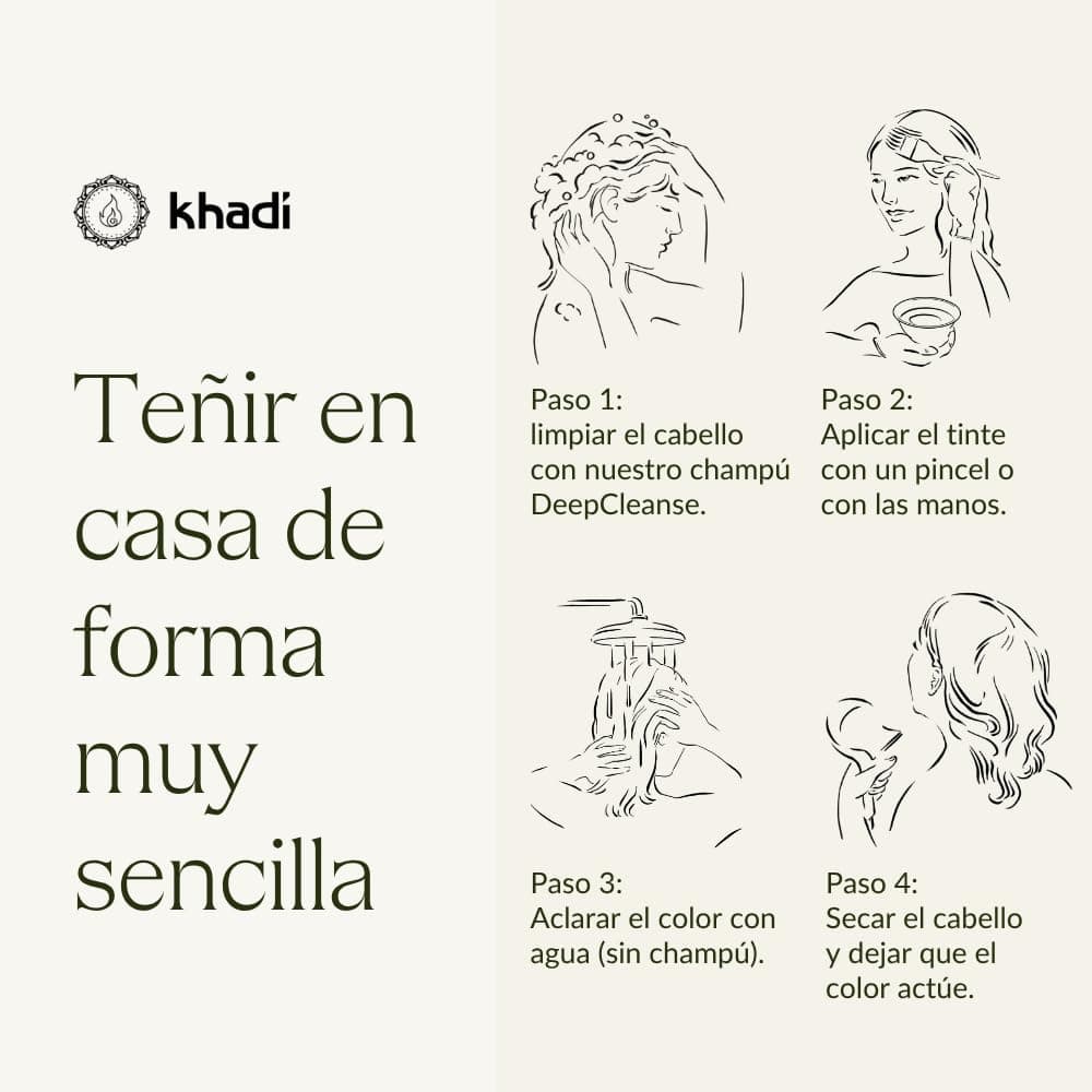 khadi CASTANO MEDIO Tinte vegetal para el cabello - tinte para un color castaño canela vivo y cálido hasta un castaño medio intenso y profundo - 100% vegetal - 100 g — view 9