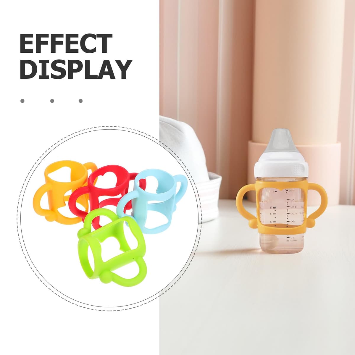 ULTECHNOVO 4 Pcs Universal Silicone Baby Bottle Handles, Multi-Functional Bottle Grips Trainer Soft Anti-Slip — view 4