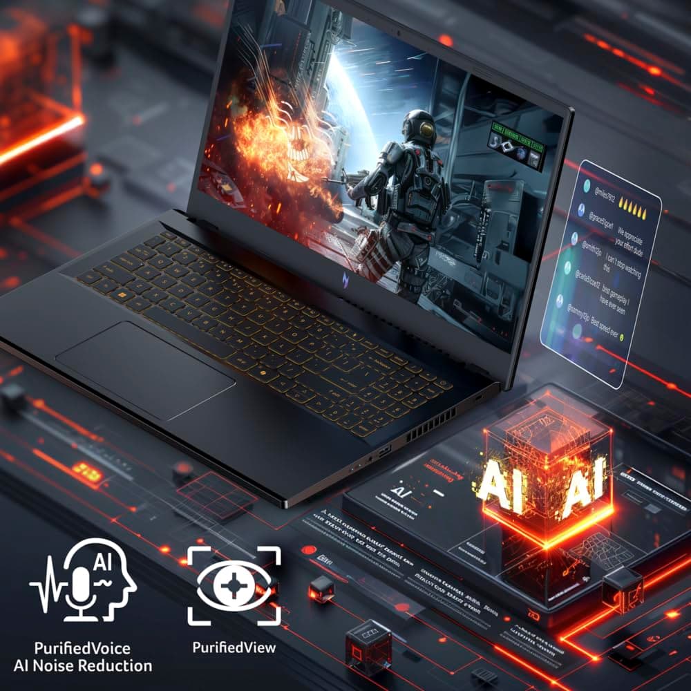 acer Nitro V 15 15,6" (Intel Core i7 13620H, 16 GB RAM DDR4, 1024 GB SSD, NO OS, nVidia GeForce RTX 5060) Color Negro, Teclado QWERTY Español — view 5