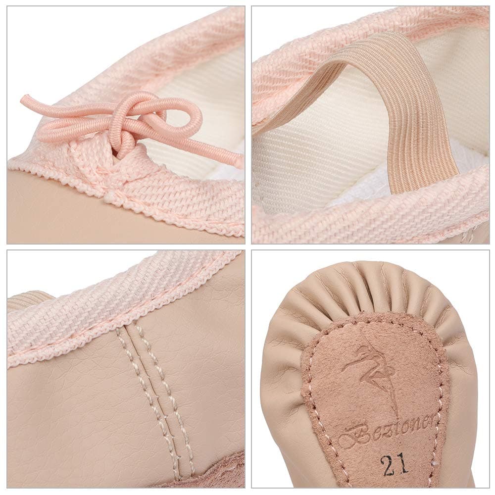 Zapatillas de Danza Cuero Zapatos de Ballet y Gimnasia Baile para Niña y Mujer — view 7
