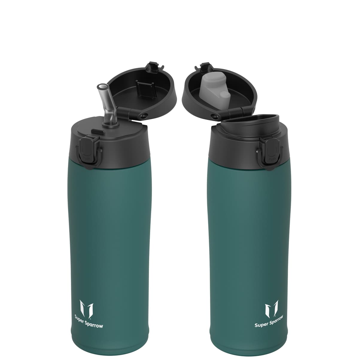 Super Sparrow Insulated Water Bottle - Travel Mug - 500ml, 750ml，950ml - Stainless Steel Water Bottles - BPA Free - Leakproof Metal Bottles - Includes 2 Lids, Straw Lid & Spout Lid — view 41