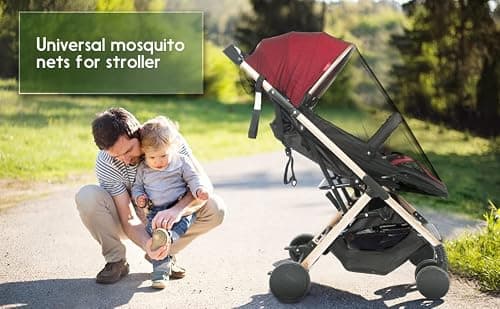 V-Fyee Mosquito Net, Baby Net for Stroller, Visible Breathable Mesh Strollers Cover Bug Netting for Bassinet, Pack N Play,Car Seat, Camping Travel Gear (Black) — view 5