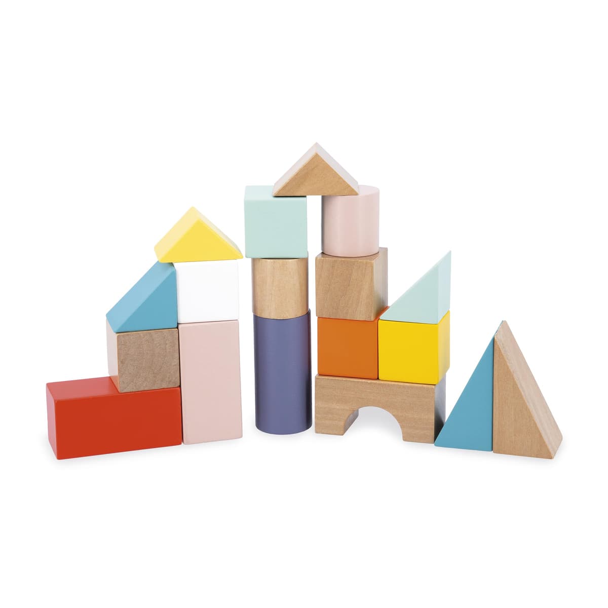 Janod - Carrito para bebés y niños de Madera A Partir de 12 Meses - 18 Piezas de Madera Incluidas + Caja con Forma - Ruedas silenciosas + Sistema de Freno - A Partir de 1 año — view 5
