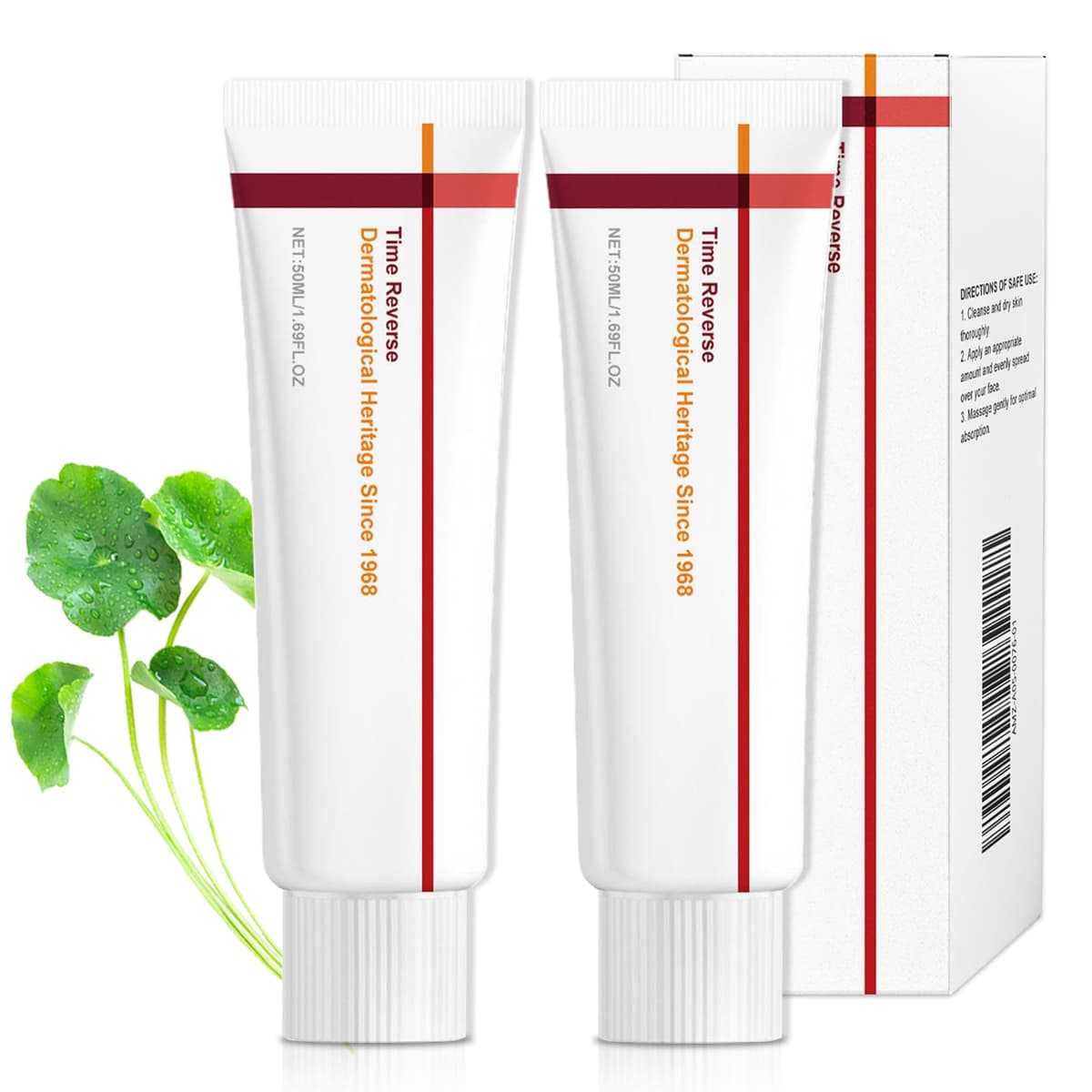 2 PCS Centella Time Reverse Moisturizing Repairing Face Cream, Centella Asiatica Revitalizing Firming Cream for Reducing Lines, Moisturizing, Evening Tone