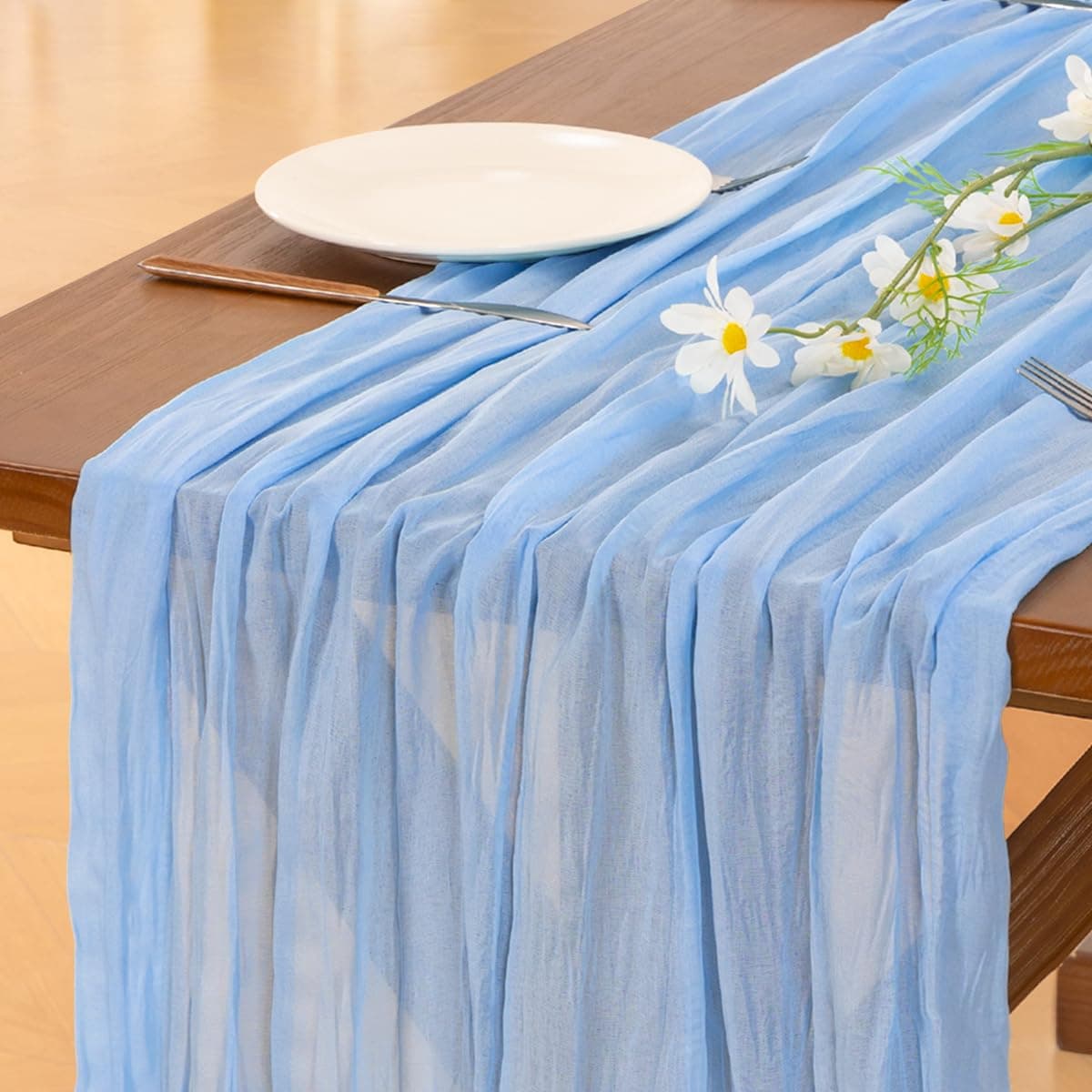 Socomi Beige Cheesecloth Table Runner Easter Spring Boho Rustic Gauze 120 inch 10FT Cheese Cloth Runner for Wedding Party Baby Shower Birthday Home Decor Holiday Decorations — view 51
