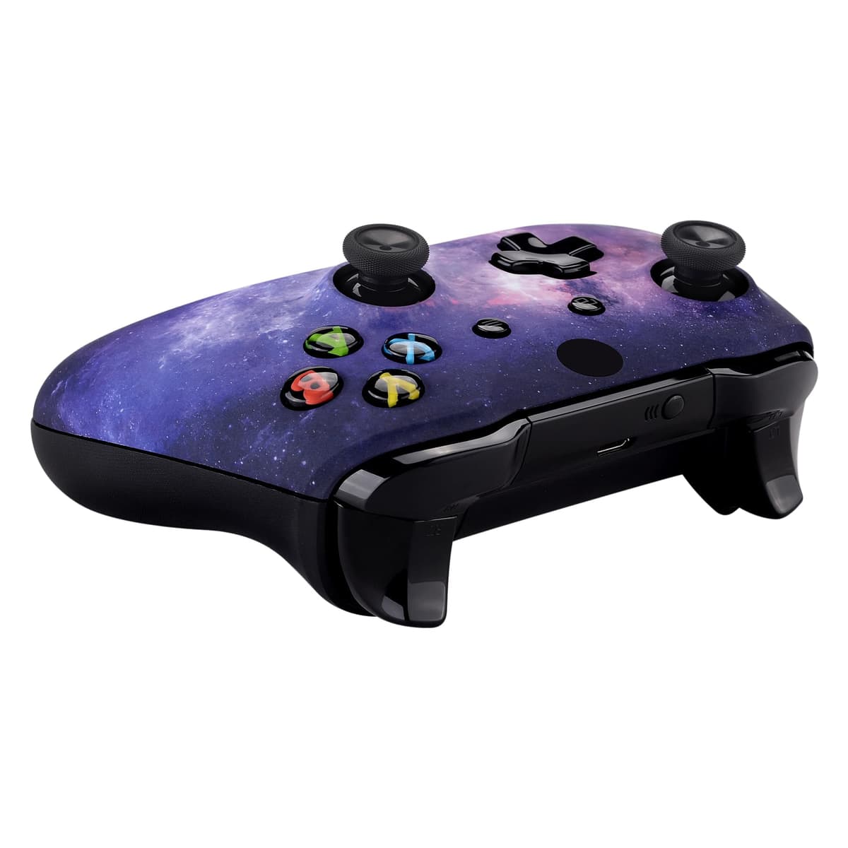 eXtremeRate Nubula Galaxy Faceplate Cover, Soft Touch Front Housing Shell Case, Comfortable Soft Grip Replacement Kit for Xbox One S & Xbox One X Controller — view 6