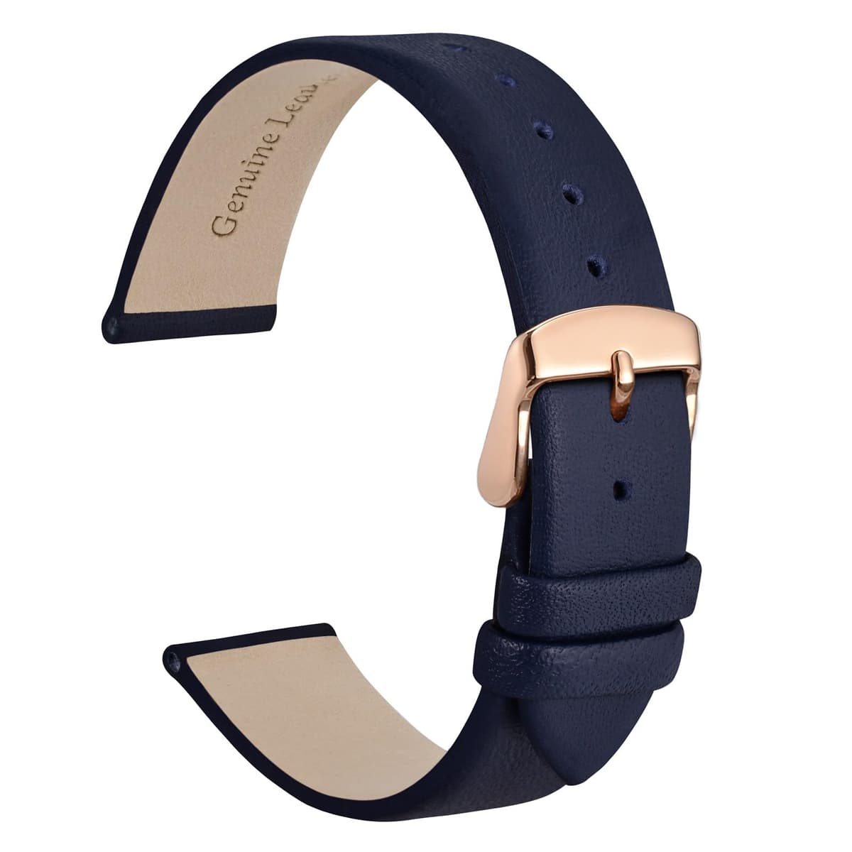WOCCI Elegant Watch Straps, Genuine Leather Replacement Bands, Stainless Steel Buckle, 8mm 10mm 13mm 12mm 14mm 16mm 18mm 20mm 22mm — view 43