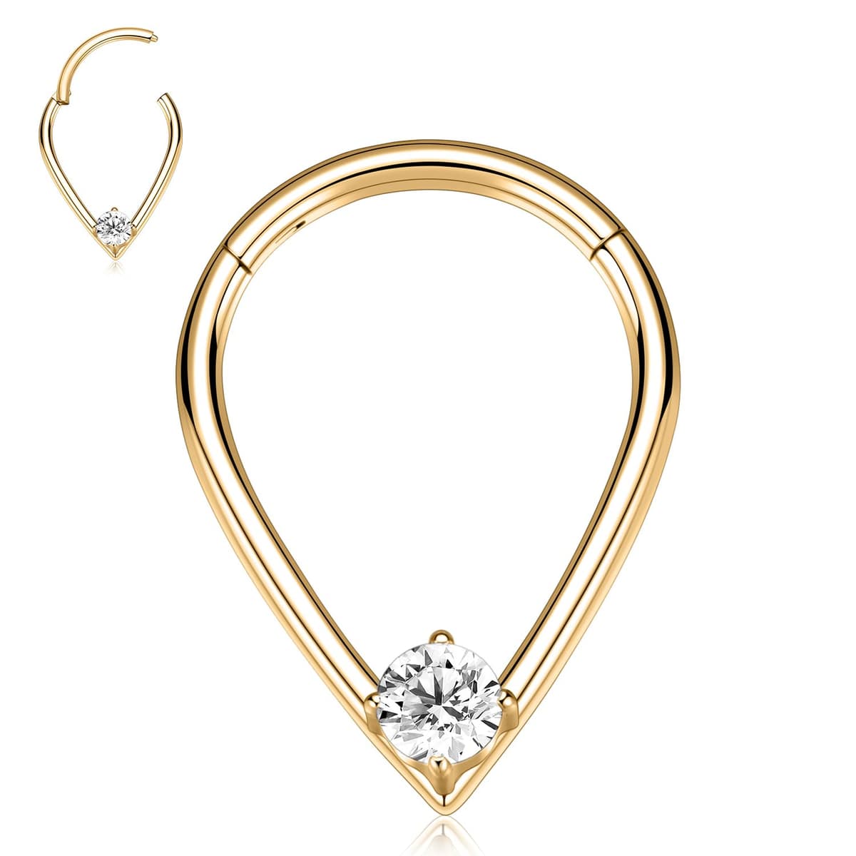 hengkaixuan Teardrop Daith Earrings Septum Jewellery Nose Hoop Ring Surgical Steel Daith Rook Tragus Piercing Jewellery Septum Clicker Ring Small Hoop Earring — view 41