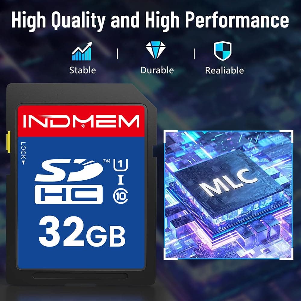 SD Card Pack, 32GB UHS-I SDHC U1 Class 10, High Speed for Digital Camera, Computer, Trail Camera 2 Packs — view 2
