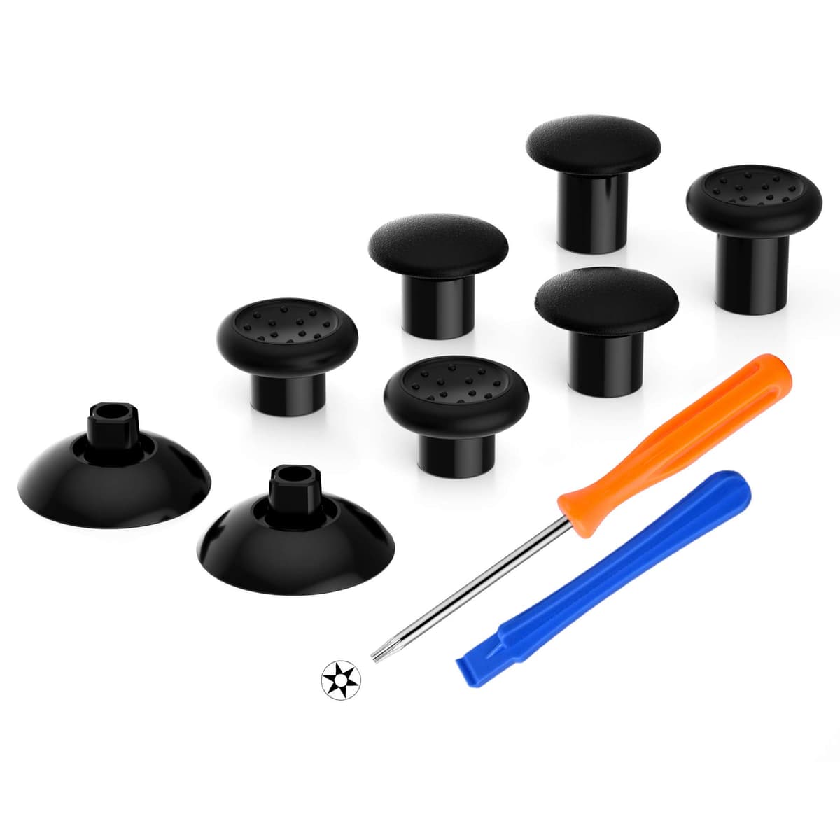 eXtremeRate ThumbsGear Joysticks Ajustables para Mando Xbox Series X S/One Elite/One S X - Joystick Ergonómico con Grip Convexo Cóncavo de 3 Alturas Thumbsticks para Xbox Control (Negro)