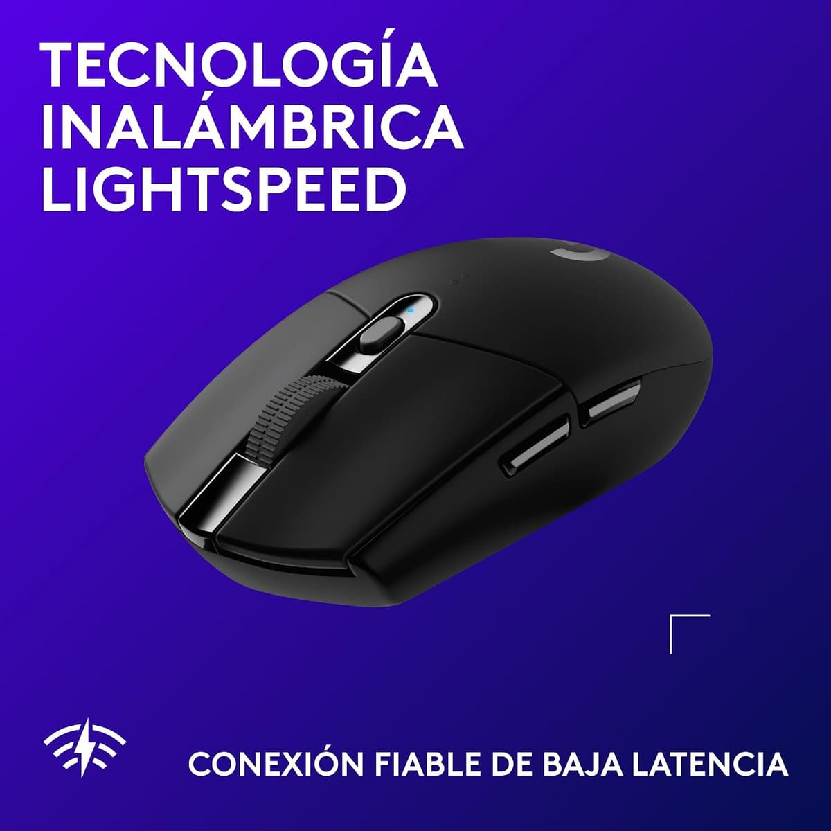 Logitech G G305 LIGHTSPEED Wireless Gaming Mouse, HERO 12K Sensor, 12,000 DPI, Lightweight, 6 Programmable Buttons, 250h Battery Life, On-Board Memory, PC,Mac - Black — view 2
