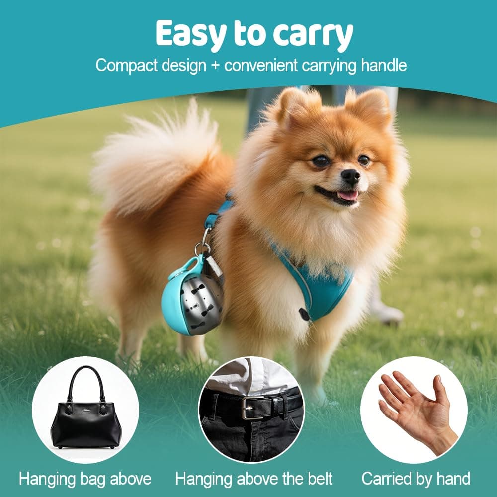 Botella de Agua portátil para Mascotas, compacta de Acero Inoxidable para Perros, Bebedero de Viaje a Prueba de Fugas para Gatos con Cuenco de Silicona Plegable para Paseos y Caminatas al Aire Libre — view 5