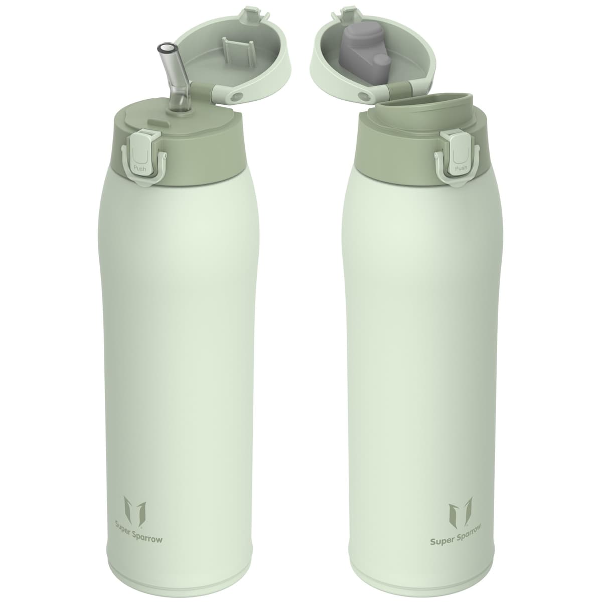 Super Sparrow Insulated Water Bottle - Travel Mug - 500ml, 750ml，950ml - Stainless Steel Water Bottles - BPA Free - Leakproof Metal Bottles - Includes 2 Lids, Straw Lid & Spout Lid — view 22