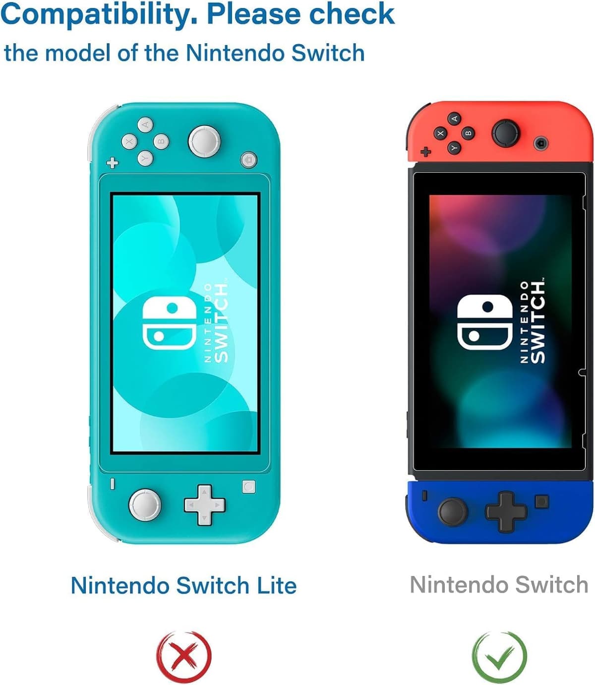 NEW'C 3 Pack Designed for Nintendo Switch Screen Protector Tempered Glass, Case Friendly Scratch Resistant,Bubble-Free, Ultra Resistant — view 2