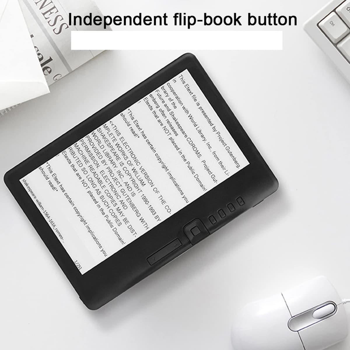 Generic Lector de Libros Electrónicos Resistente Al Agua, Colorido, de 7 Pulgadas, con Botón de Libro Plegable para Facilitar la Lectura, Compatible con Tarjeta de Memoria, para Lectura de Libros — view 4