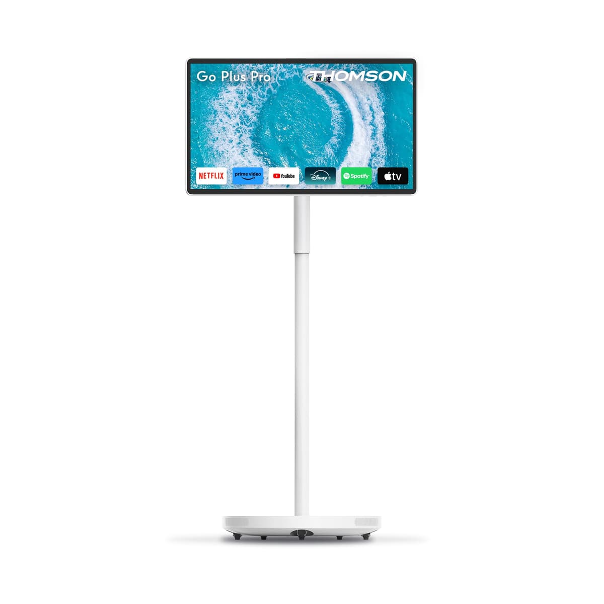 THOMSON Go Plus Pro Smart Touch Screen 27 Inches (69 cm) 4K UHD, Android, Voice Control, Hotspot, 9000 mAh Battery, 5MP Camera, Subwoofer, WiFi 6, Bluetooth, Portable Support - White