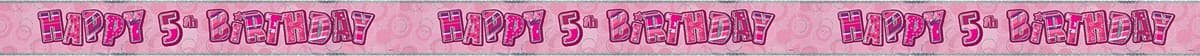 Unique Party 92068 - 9ft Foil Glitz Pink Happy 80th Birthday Banner — view 240