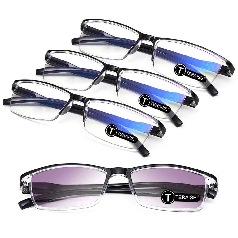 TERAISE Gafas de lectura anti luz azul, ligeras y cómodas gafas de lectura para hombres y mujeres, Lectores luz azul para computadora/teléfono incluido estuche para gafa