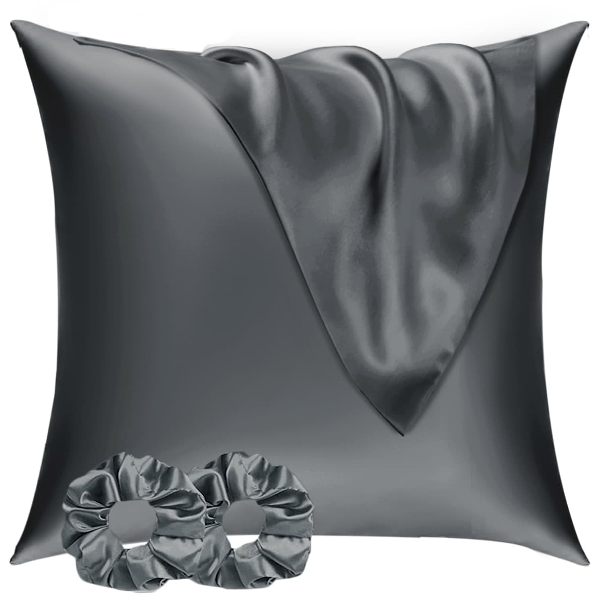 Vielit 2 Pack Satin Pillowcase for Hair and Skin Cooling,Soft as Silk Pillowcase for Hair and Skin,Easier Care than Silk Pillow Case Beige 50x75cm Gifts for Women Envelope & 2 Scrunchies — view 68