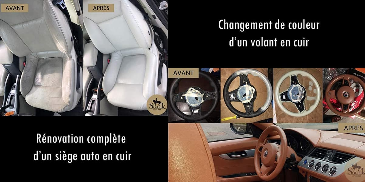 SOFOLK Kit de renovación de Cuero y Polipiel: reparación + Pintura + Pintura Protectora - Volante, Asiento de Coche, sillón, Zapatos (6-Off-White) — view 3