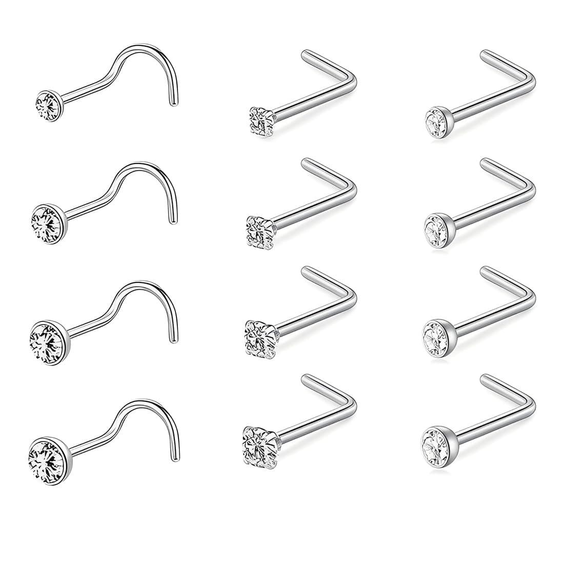 JEYORZY 12 Piezas Piercing Nariz para Mujeres Hombres, Narizs Anillo Piercing Joyería, Piercing Nariz Acero Quirurgico Pirsin Nariz Pendientes Nariz Piercings Nariz Falso Traje unisexo — view 7