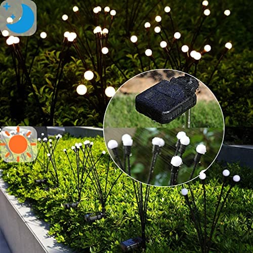 ZFNN Solar Garden Lights Outdoor, 4 Pack Firefly Swaying Lights, Waterproof Garden Decor for Yard Patio Pathway Lawn, Gardening Gifts for Women Christmas Decoration — view 2