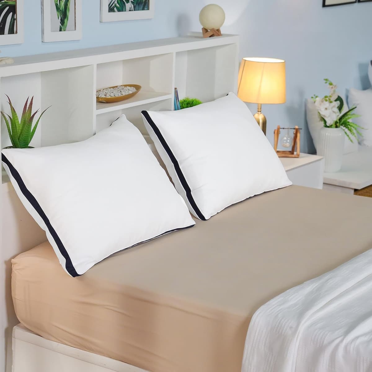 Utopia Bedding Pillows 2 Pack King Size, (Navy) Luxury Hotel Quality Pillows, Brushed Fabric, Bed Pillow for Back, Stomach or Side Sleepers - 20 x 36 inch / 50 x 90 cm — view 2
