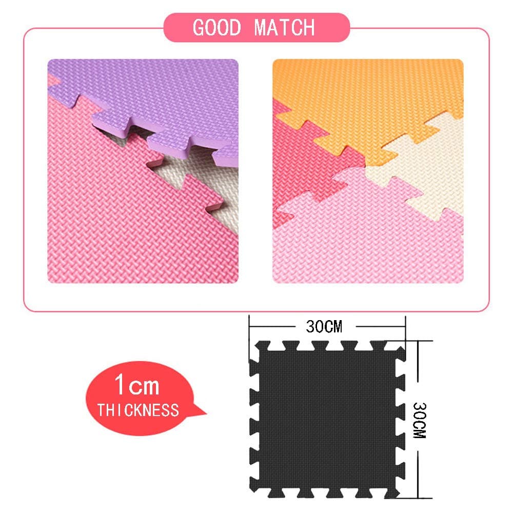MQIAOHAM® 18 Pieces Puzzle Play Mats, Soft Baby Play Mat, Kids Interlocking Foam Floor Tiles, Carpet Playmats G301018-106110 — view 4
