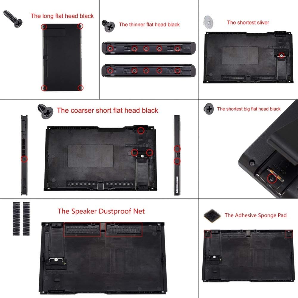 eXtremeRate Back Plate for Nintendo Switch Console, NS Joy con Handheld Controller Housing with Full Set Buttons, DIY Replacement Shell for Nintendo Switch - Chrome Gold — view 6