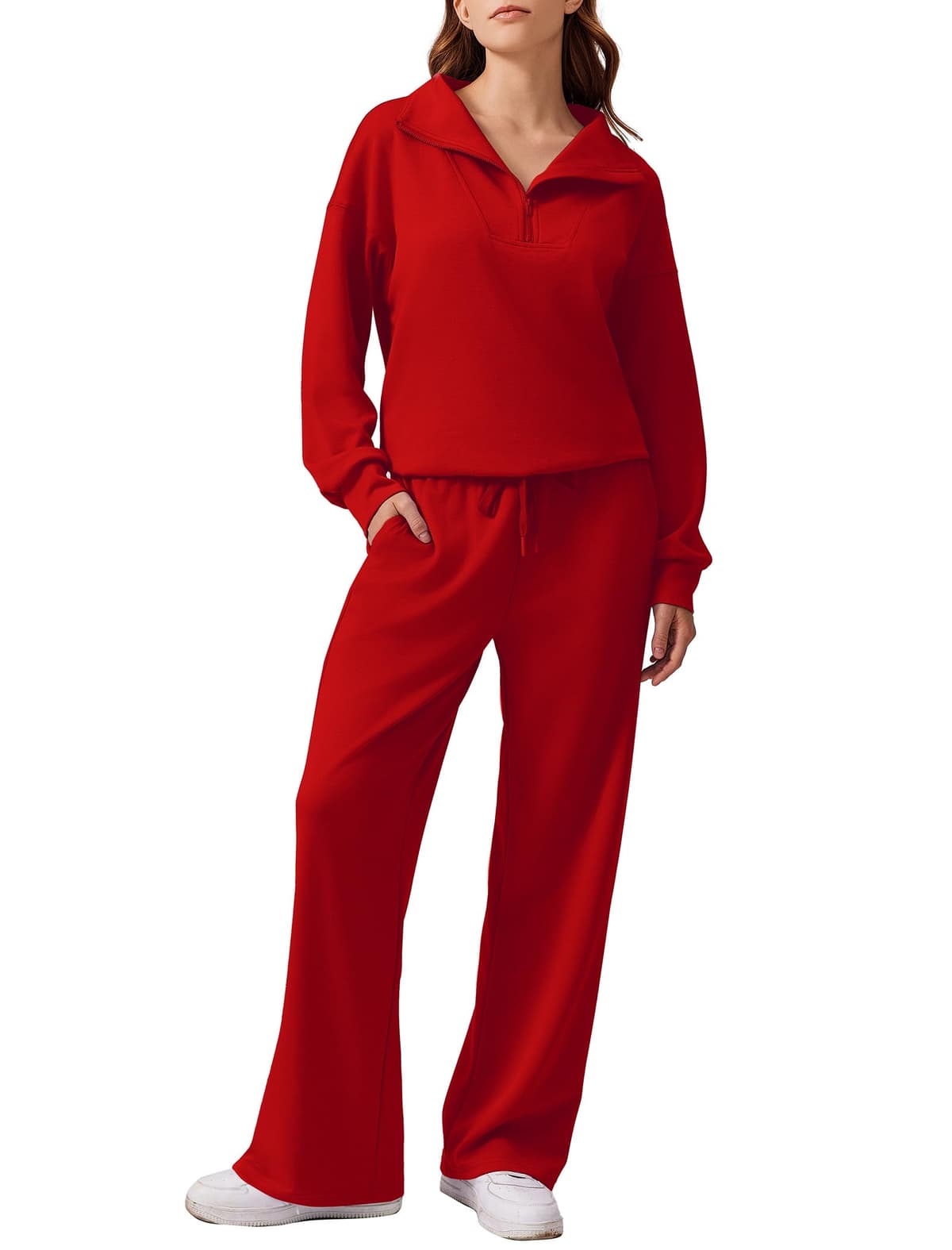 PINSPARK 2 Piece Sets for Women 2024 Fall Outfits Sweatsuit Oversized Sweatshirt Wide Leg Sweatpants Matching Set Tracksuit — view 16