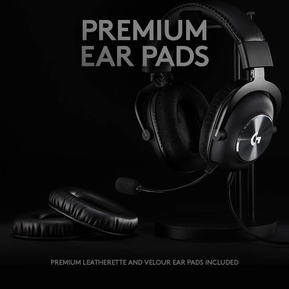 Logitech G PRO X Gaming-Headset, Corded, Over-Ear Headphones with Blue VO!CE Mic, DTS Headphone:X 7.1, 50mm PRO-G Drivers, 7.1 Surround Sound for Gaming, PC/PS/Xbox/Nintendo Switch - Black — view 3